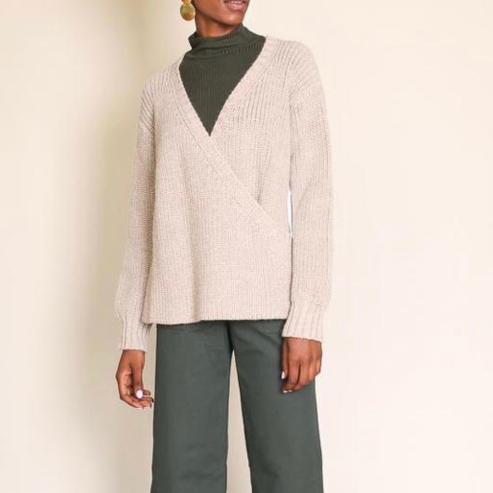First Rite Crossover Sweater in Sand